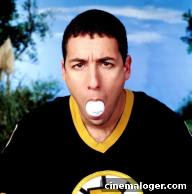 Adam Sandler as Happy Gilmore in the 1996 film of the same name.