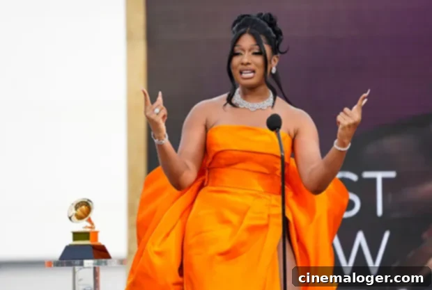 Who Won Big at the 2021 Grammys? Beyoncé, Taylor, Billie and The Full List 3 Megan Thee Stallion accepts her Best New Artist award at the 2021 Grammys.