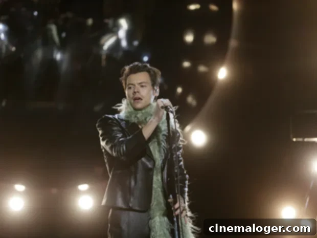 Shirtless Harry Styles Sets Grammys Ablaze with 'Watermelon Sugar' 2 Harry Styles performing at the 2021 Grammy Awards