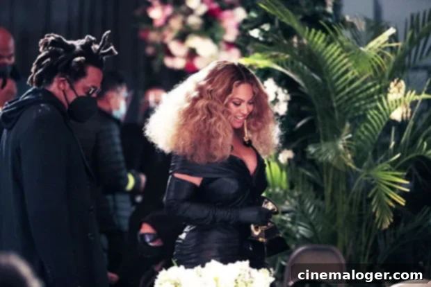 The Blue Ivy Effect: How Her Success United Beyonce and Jay-Z 2 Jay-Z and Beyoncé attending the Grammy Awards on March 14, 2021, in Los Angeles, smiling