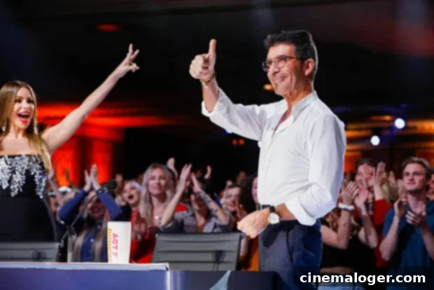 First Look: Simon Cowell Returns To Americas Got Talent Set Post-Surgery For Season 16 3 Simon Cowell on a past season of America's Got Talent.