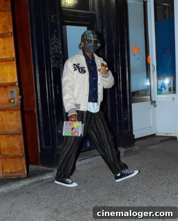 A$AP Rocky pictured leaving Carbone in NY after dinner with Rihanna.