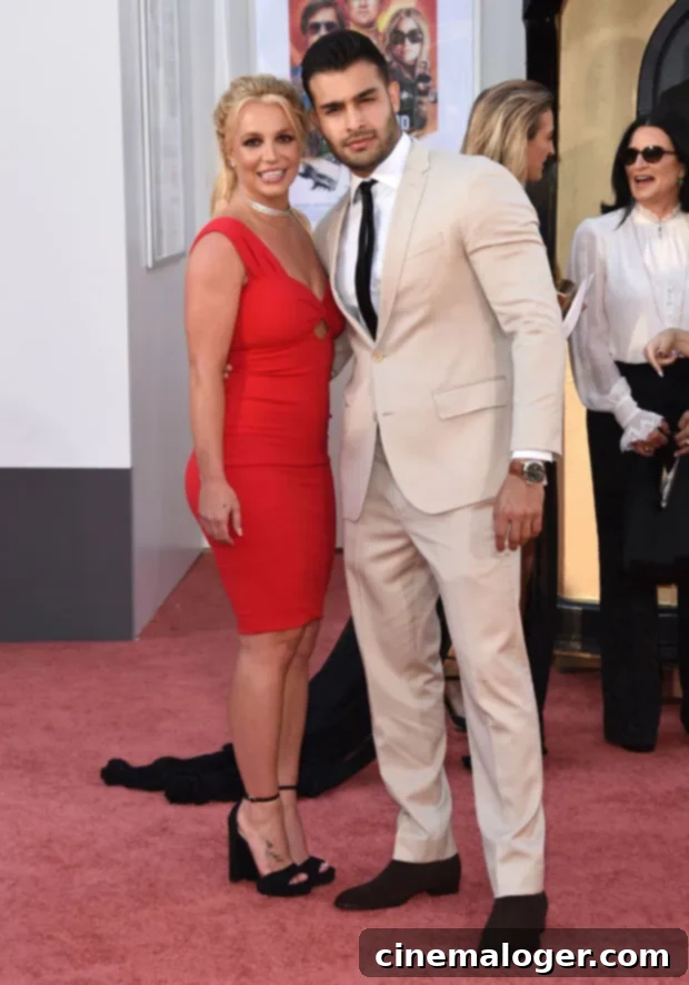 Britney Spears Sizzles in Tight Blue Mini Dress for Date Night with Sam Asghari 2 Britney Spears, Sam Asghari