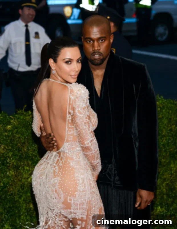 Kim Kardashian and Kanye West on their wedding day