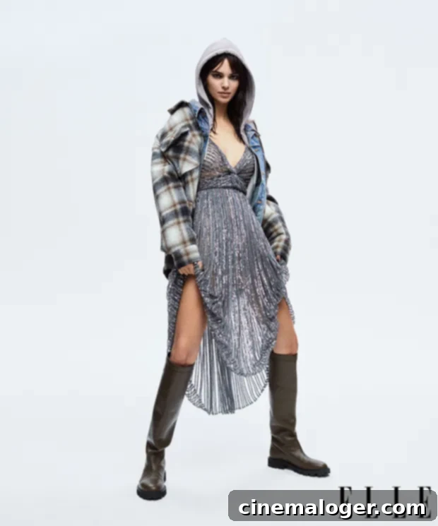 Kendall Jenner Wows in Silver Dress and Bodysuit for New ELLE Magazine Photos 3 kendall jenner