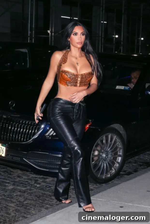 Kim K Unleashes Bold Bra And Leather Look As Kanye Irina Romance Reportedly Fades 2 kim kardashian