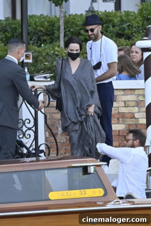 Angelina Jolie A Regal Vision In Sparkly Gown On Venice Waters 3 Angelina Jolie