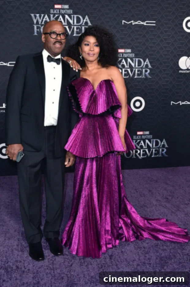 Bronwyn and Slater: The Twins of 'Black Panther' Star Angela Bassett 2 Angela Bassett and Courtney B. Vance attending the Black Panther: Wakanda Forever premiere.