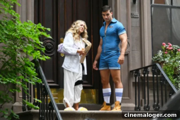 SJP Carried By Mysterious Strongman On Sex And The City Set 4 Sarah Jessica Parker