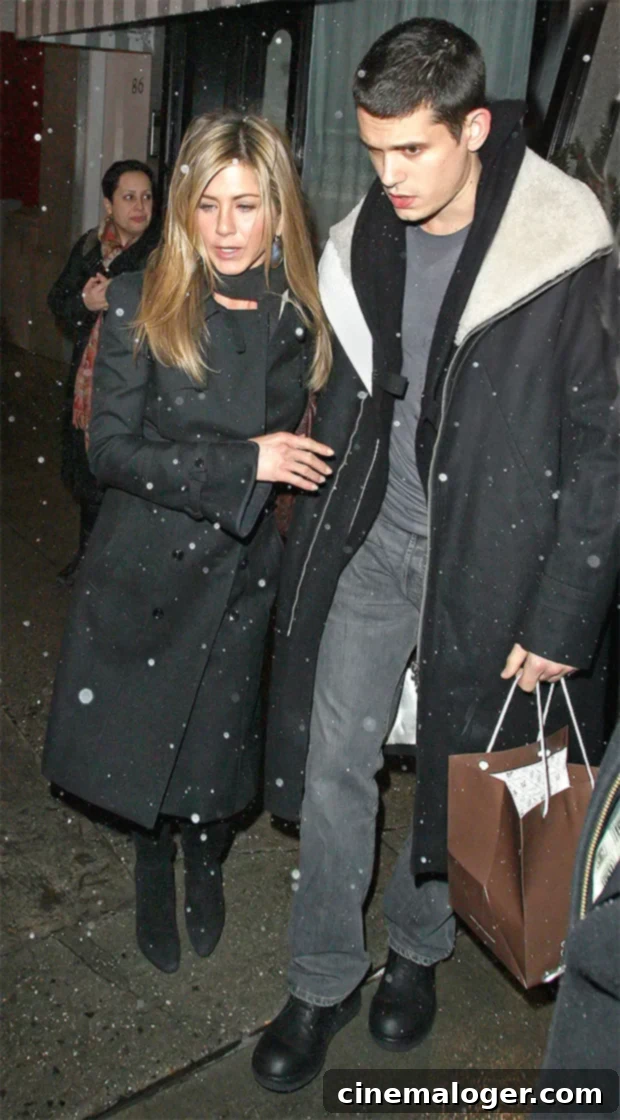 Jennifer Aniston Opens Up About Dating Again & Her Ideal Partner 3 Jennifer Aniston and John Mayer caught on camera during an outing in 2008, reflecting another significant relationship in her life.