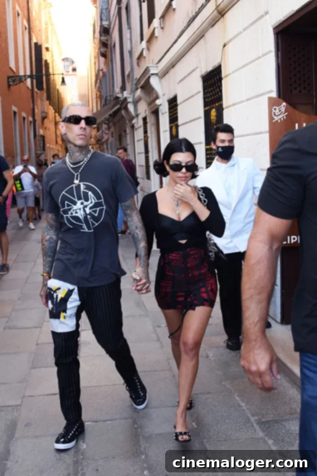 Kourtney Kardashian Connects With Travis Barker's Daughters at Poosh Bash 2 Travis Barker & Kourtney Kardashian
