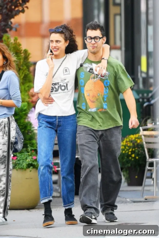 Jack Antonoff & Margaret Qualley's PDA-Packed NYC Romance 2 Jack Antonoff and Margaret Qualley holding hands and embracing during a New York City outing.
