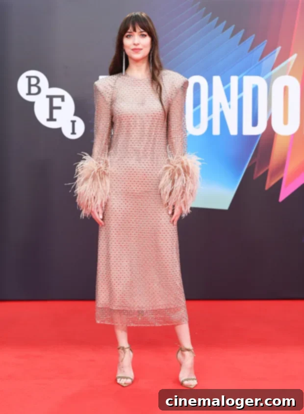 Sheer Stunner: Dakota Johnson Mesmerizes at 'The Lost Daughter' London Premiere 3 Dakota Johnson in her role as Nina in 'The Lost Daughter' film.