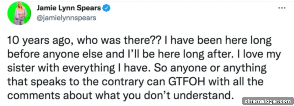 Britney & Jamie Lynn: A Timeline of Their Strained Sisterhood 4 Jamie Lynn Spears posts a message of support for Britney in April 2019 as the #FreeBritney movement begins picking up steam.