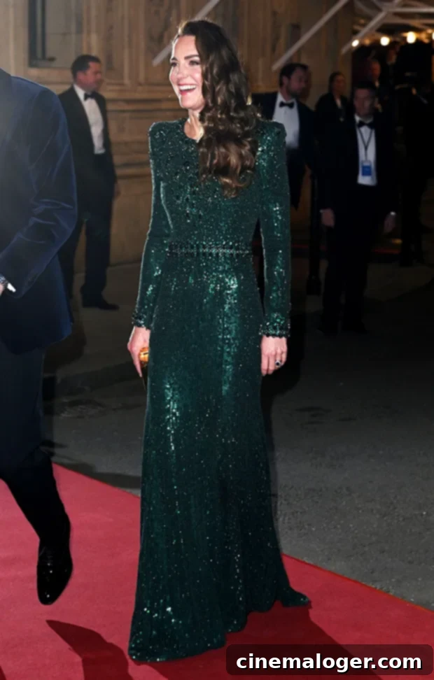 Kate Middleton Dazzles in Shimmering Green Gown for Royal Variety Performance 3 kate middleton royal variety performance
