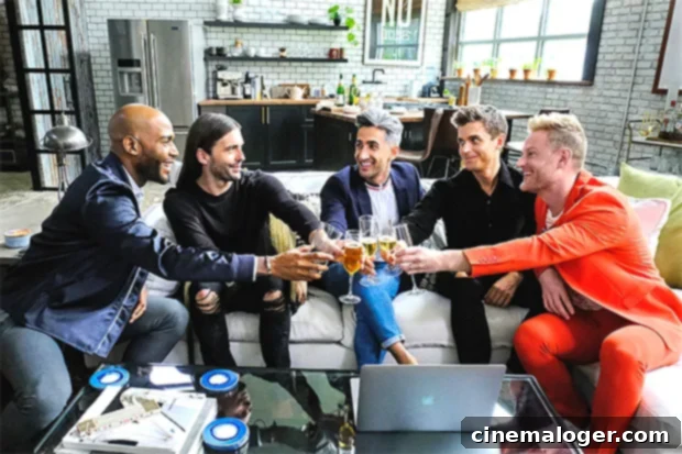Bobby Berk: COVID Break Rekindled Fab 5's Queer Eye Passion 2 The 'Queer Eye' cast smiling and posing together