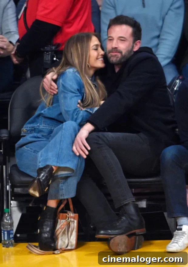 Jennifer Lopez and Ben Affleck Snuggle Up Courtside at Lakers Game 2 ben affleck and jennifer lopez