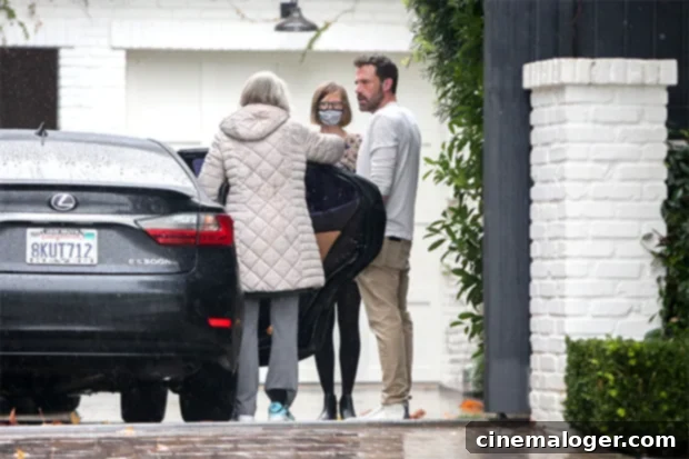 Ben Affleck and Daughter Violet Bid Sweet Farewell to Grandma 2 Ben Affleck's mother Chris Anne Boldt leaving his Brentwood home.
