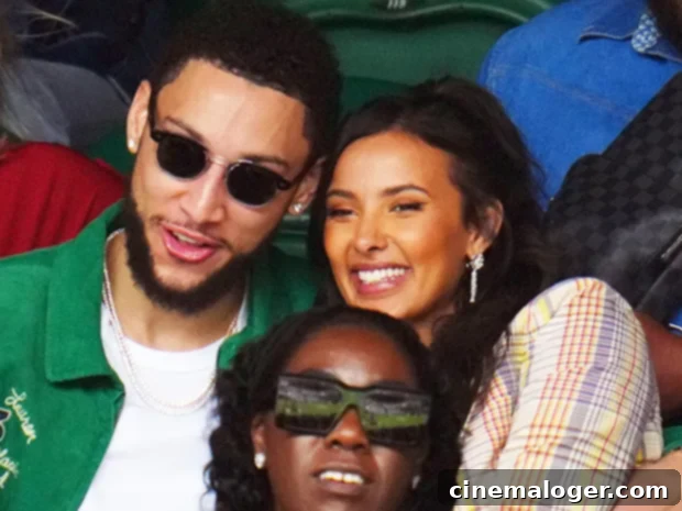 Maya Jama: 5 Must-Knows About the TV Host Reportedly Engaged to Kendall Jenner's Ex, Ben Simmons 2 Maya Jama and Ben Simmons in the crowd on Centre Court at Wimbledon.