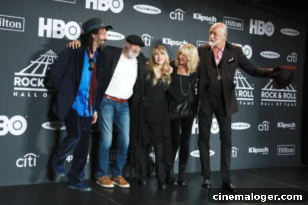 Mick Fleetwood At 74 Fronts Harry Styles Beauty Brand 3 Mick Fleetwood with Fleetwood Mac bandmates at the Rock and Roll Hall of Fame Induction Ceremony.