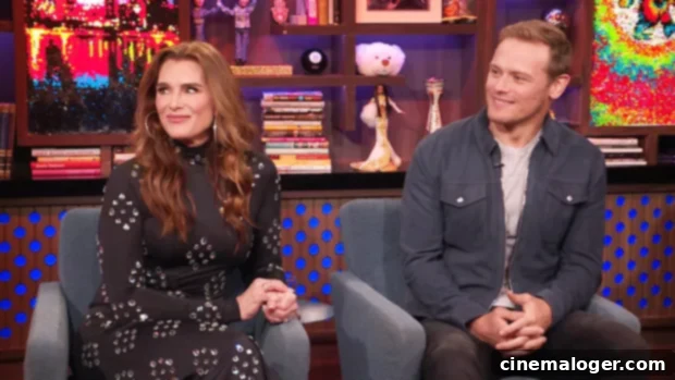 Brooke Shields and Sam Heughan's Hot Outlander Reenactment on WWHL 2 Brooke Shields, Sam Heughan