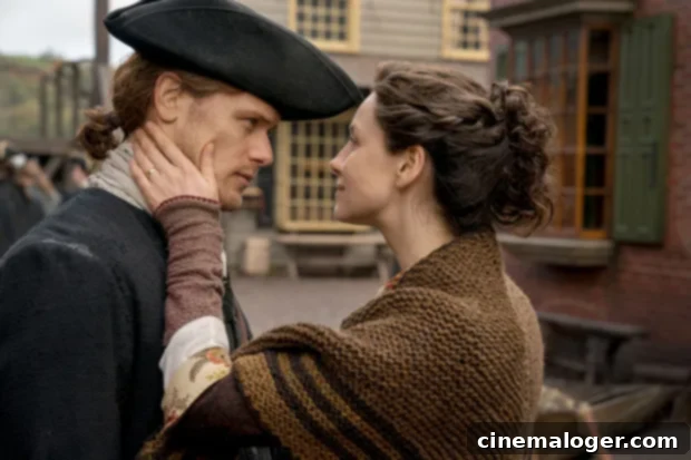 Brooke Shields and Sam Heughan's Hot Outlander Reenactment on WWHL 3 Sam Heughan, Caitriona Balfe