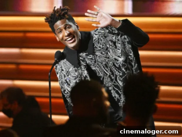 Jon Batiste: Decoding The AOTY Winner's 5 Grammy Triumphs 2 Jon Batiste celebrates his Grammy wins.