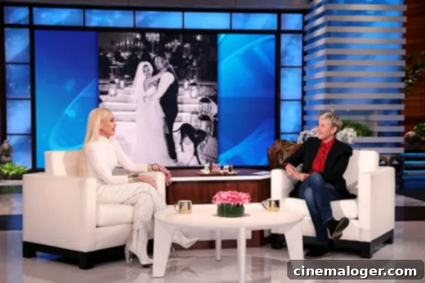 Gwen Stefani Dazzles in White on Ellen, Reveals Blake Shelton Details 3 Gwen Stefani smiling during her interview, discussing her gardening projects with Blake Shelton.
