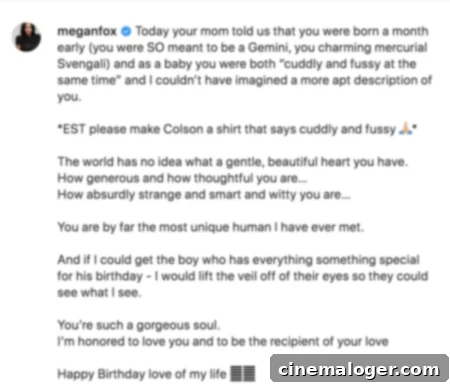 Megan Fox's Sweet 32nd Birthday Message to 'Love Of My Life' Machine Gun Kelly 2 Megan Fox posts a birthday tribute for Machine Gun Kelly.