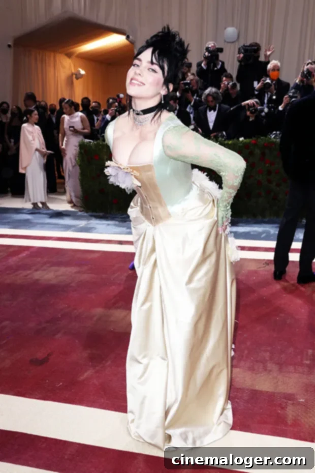 Billie Eilish Embodies Gilded Glamour Majesty in Met Gala Corset 2 billie eilish