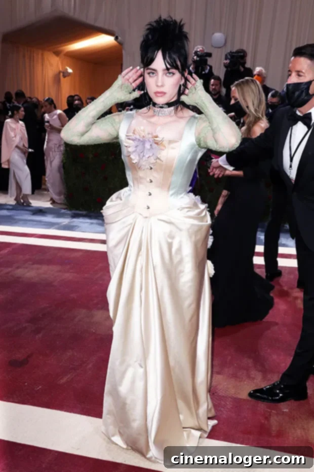 Billie Eilish Embodies Gilded Glamour Majesty in Met Gala Corset 3 billie eilish