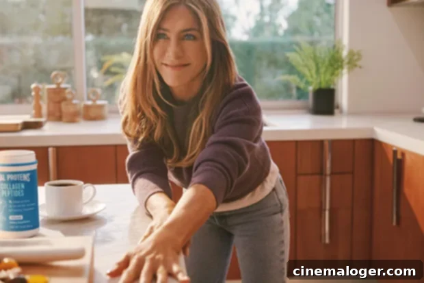 Jennifer Aniston's $21M Home Life: Chores For Vital Proteins 3 Jennifer Aniston prepping meals Vital Proteins Ad