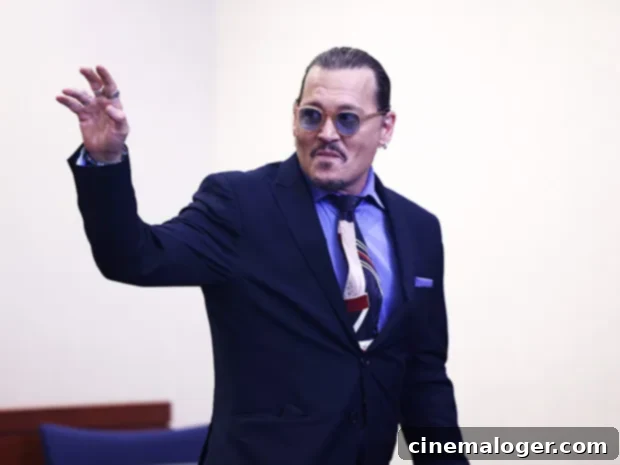 Johnny Depp testifying in court during the defamation trial