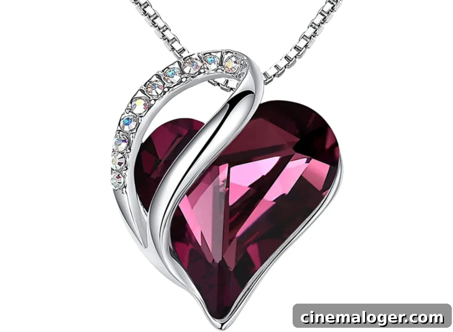 A Leafael amethyst heart pendant necklace.