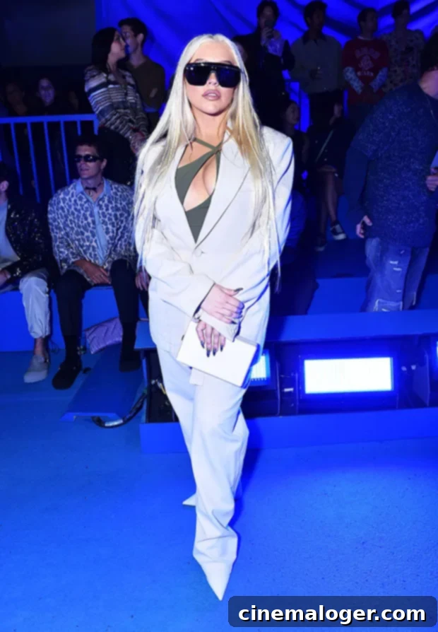 Christina Aguilera Wows in Cutout Top at Dior Mens Show LA 2 Christina Aguilera at the Dior Men’s Spring/Summer 2023 Collection show on May 19