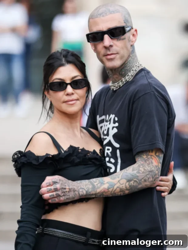 Kourtney Kardashian Flaunts Sheer White Top, Holds Hands With Travis Barker on Honeymoon 2 kourntey kardashian travis barker