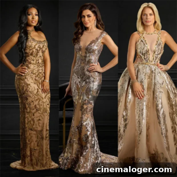 Lesa Drops RHODubai Bombshell: Nina Called Caroline Stanbury Ghetto and Trashy 2 Lesa Milan, Nina Ali, and Caroline Stanbury from ‘RHODubai’ looking at the camera.