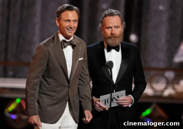 Bryan Cranston's Shocking Tony Awards Look His Bushy Beard Changed Everything Before And After Photos 2 Bryan Cranston Tony Goldwyn 2022 Tony Awards