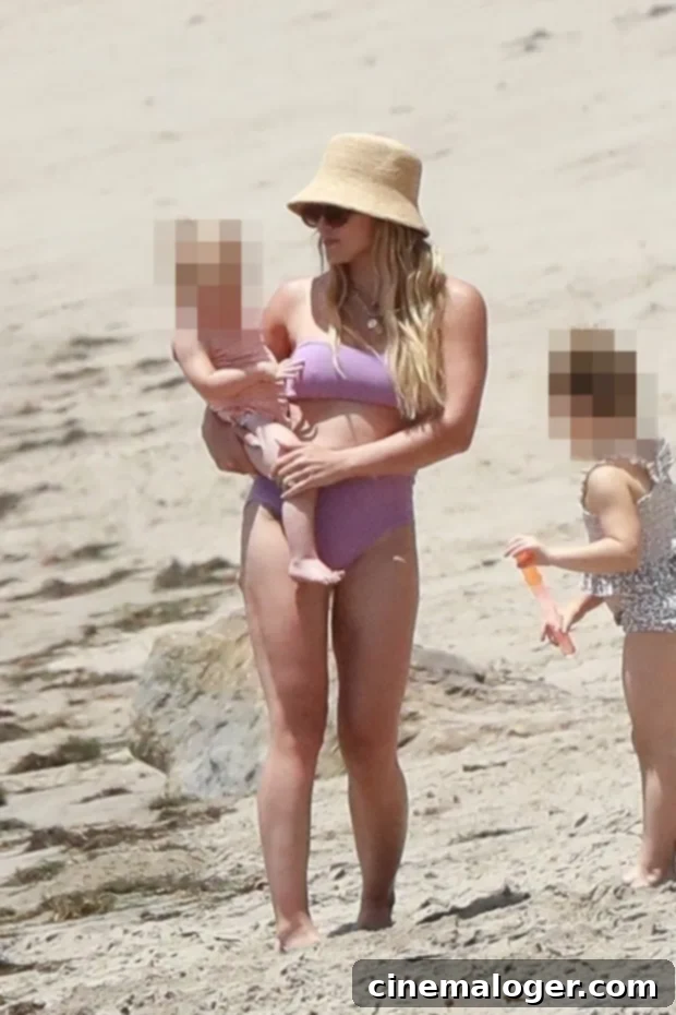 Hilary Duff's Sizzling July 4th: Strapless Bikini Beach Day with Kids 2 Hilary Duff enjoying a beach day in Malibu