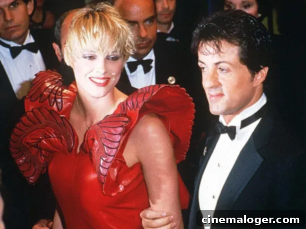 Brigitte and Sylvester at the Rocky IV premiere