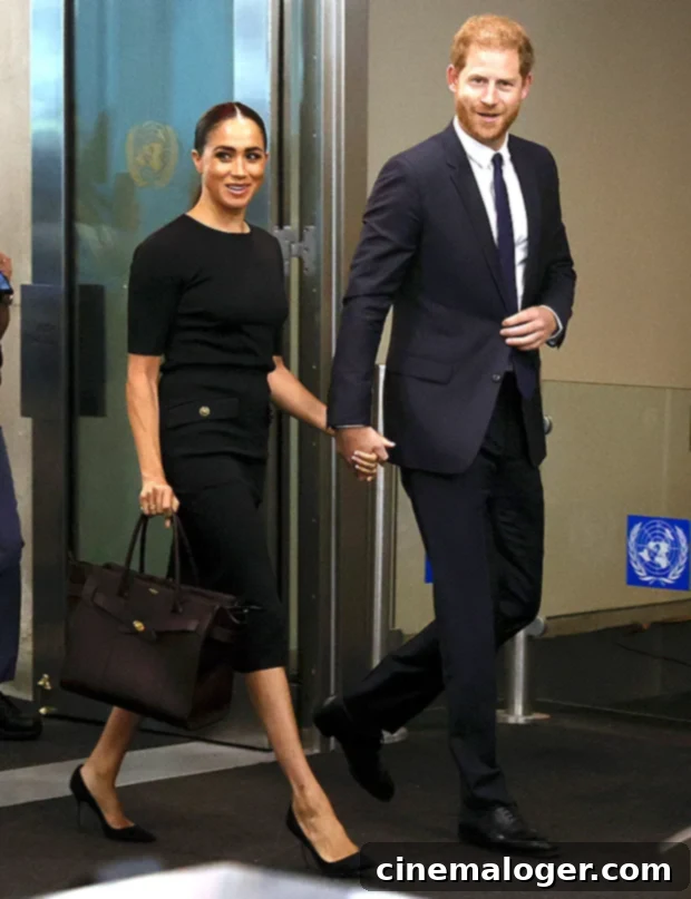 Meghan and Prince Harry Hold Hands at UN Nelson Mandela Day Event 3 Prince Harry delivers a speech at the UN General Assembly podium