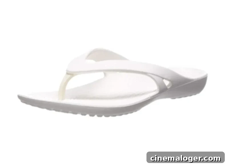 Jennifer Lopez Proves This Summer Shoe Works With Everything 2 A women's white Crocs Flip Flop Sandal.