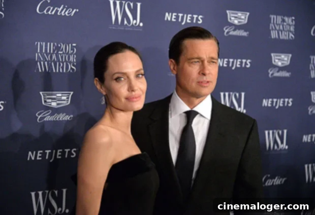 SAG Awards Subpoena Attempt for Brad Pitt by Jolie Camp 2 Brad Pitt and Angelina Jolie, an estranged couple, are currently embroiled in legal battles over their joint assets. The image shows the two actors in happier times.