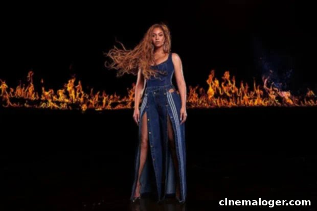 Beyonce 40 Shines Bright In Lace Up Bodysuit Post Renaissance Release 2 Beyoncé models a denim jumpsuit from her Adidas x Ivy Park collaboration in 2021, showcasing her versatile style.