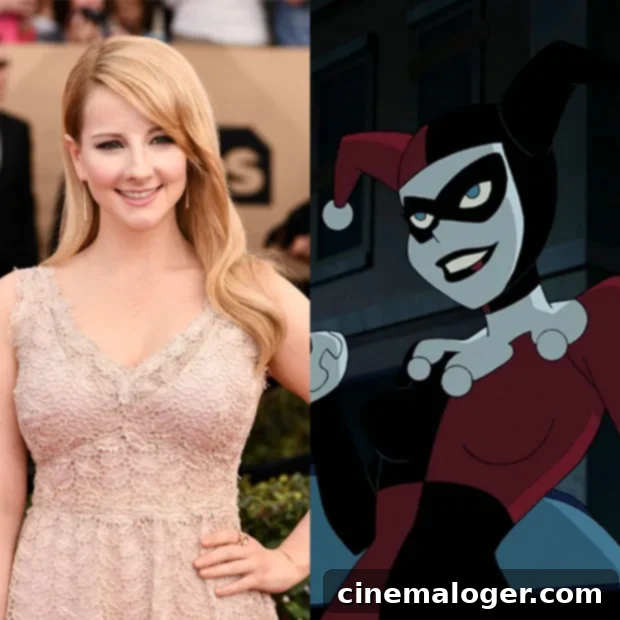 Lady Gaga Margot Robbie And Beyond The Stars Who Brought Harley Quinn To Life 6 Melissa Rauch, known for 'The Big Bang Theory,' voiced Harley Quinn in the 2017 animated film 'Batman and Harley Quinn'.