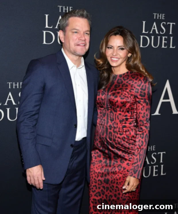 Damon and Hemsworth Families Enjoy Australian Beach Outing 3 Matt and Luciana at The Last Duel premiere in 2021