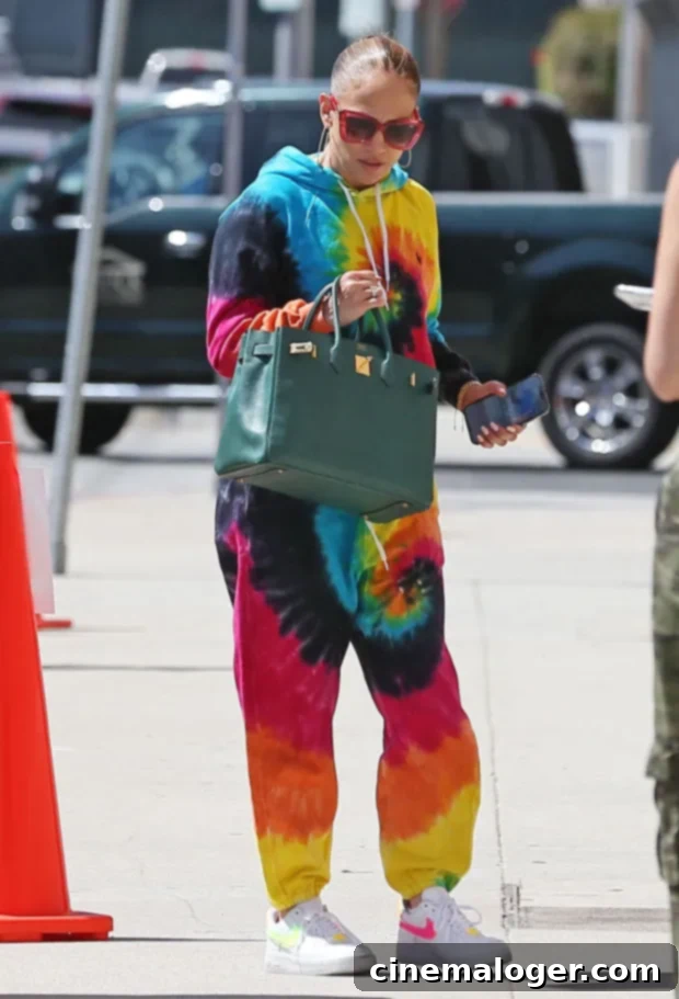 JLo's Colorful LA Comeback: Rainbow Tie-Dye Sweats Post-Italy Vacation 2 Jennifer Lopez
