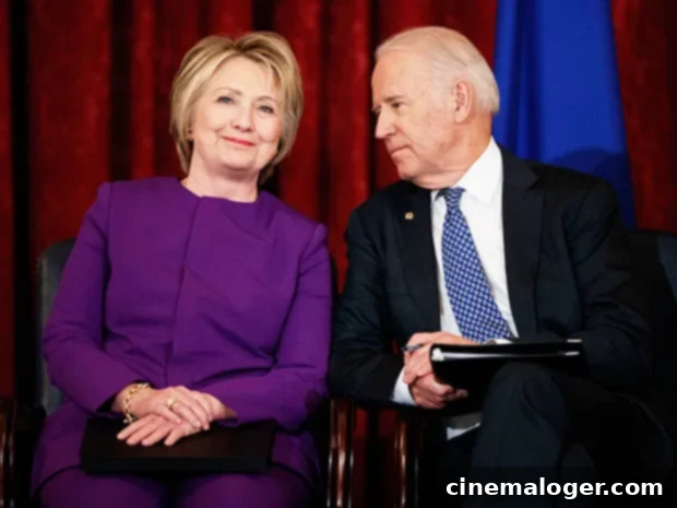 Hillary Clinton Calls Biden's 'Semi-Fascist' Tag for MAGA Republicans 'Strong and Necessary' 2 Biden and Clinton sit next to each other at a 2016 event.