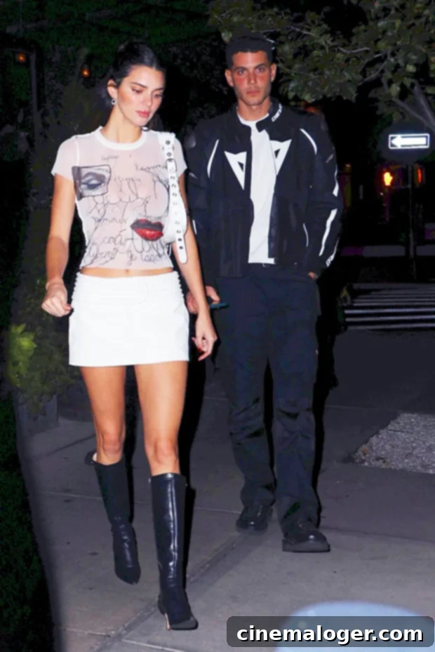 Kendall Jenner's Sheer Crop Top And White Mini Skirt Wow In NYC 2 kendall jenner