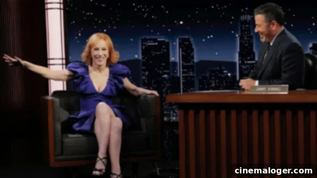 Kathy Griffin Doubts Voice Recovery Post-Lung Cancer Treatment 2 KATHY GRIFFIN on Jimmy Kimmel Live after her lung cancer recovery